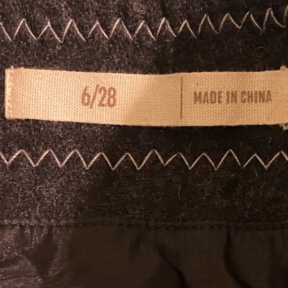 NWOT Purnell Charcoal Blanket Stitch Wool Zip Skirt - Picture 3 of 6